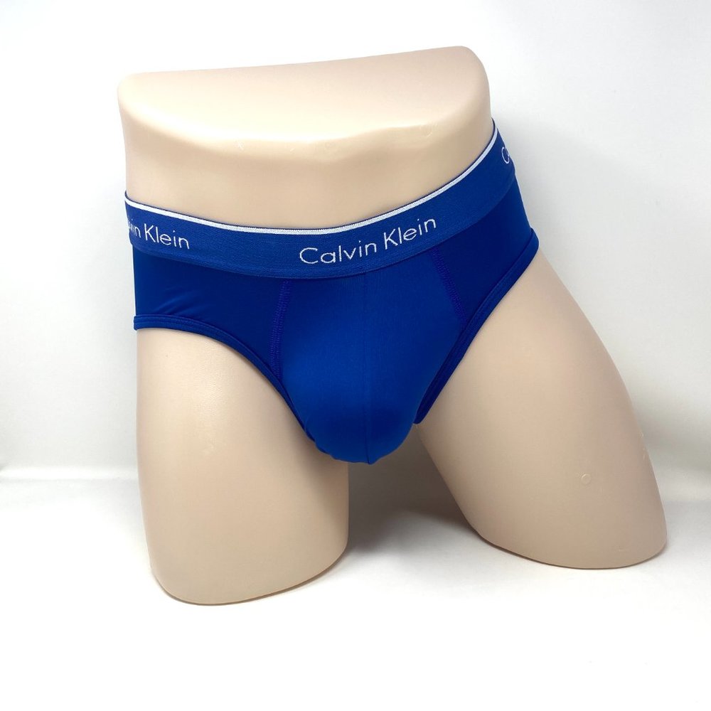 Calvin Klein 4 Pack Mans Underwear Microfiber Red Blue Gray Hip Brief NP23460907 - Picture 5 of 9